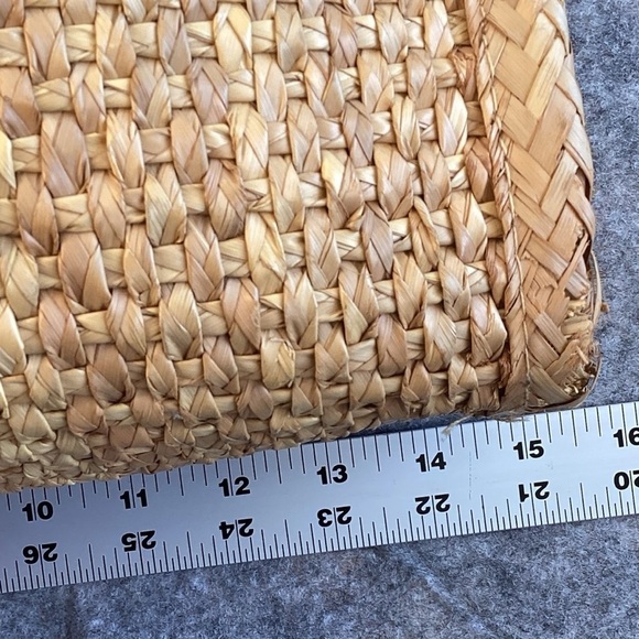 Vintage Large Wicker Satchel Briefcase Tote, Light Tan - Picture 8 of 15